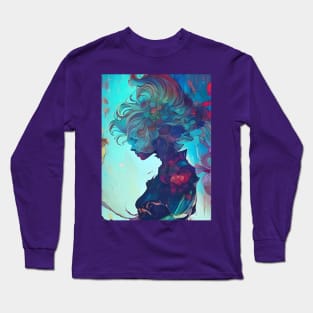 Fantastical Manga Flower Girl Long Sleeve T-Shirt